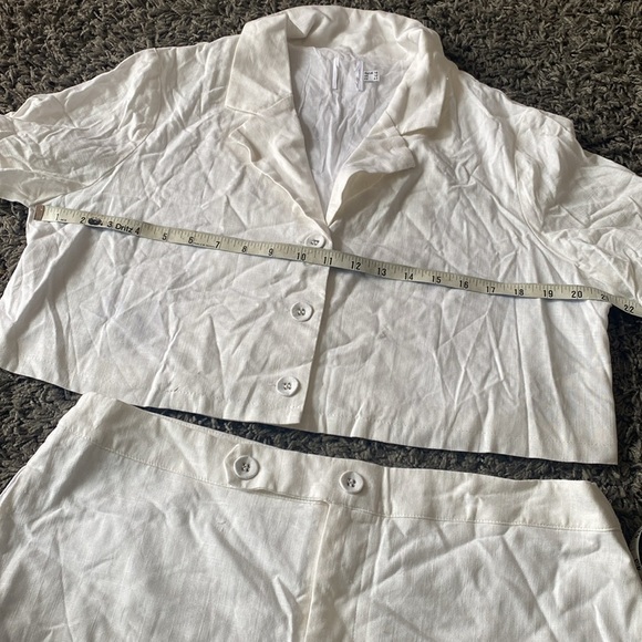 NWOT Princess Polly ADDISON SET White Two Piece Button Down Top and Shorts Sz 12 - Picture 8 of 16